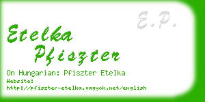 etelka pfiszter business card